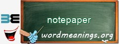 WordMeaning blackboard for notepaper